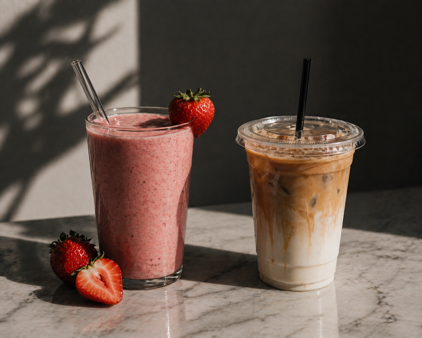 Pre-match smoothie and coffee