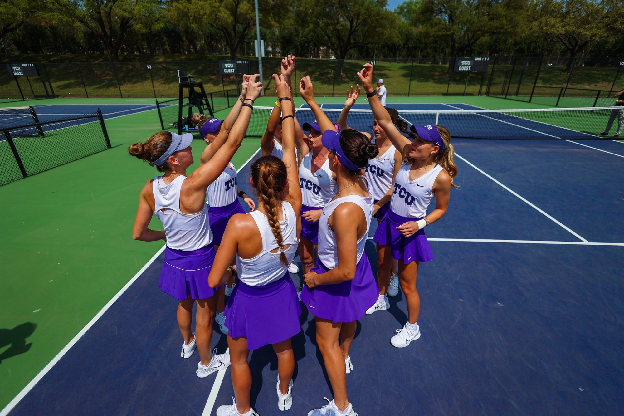 Group tennis clinic and team training